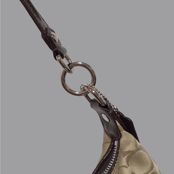 NWT COACH Khaki Ashley Signature Print Hobo Shoulder Bag with Mahogany Accents - Picture 8 of 16